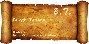 Burgh Tamara névjegykártya